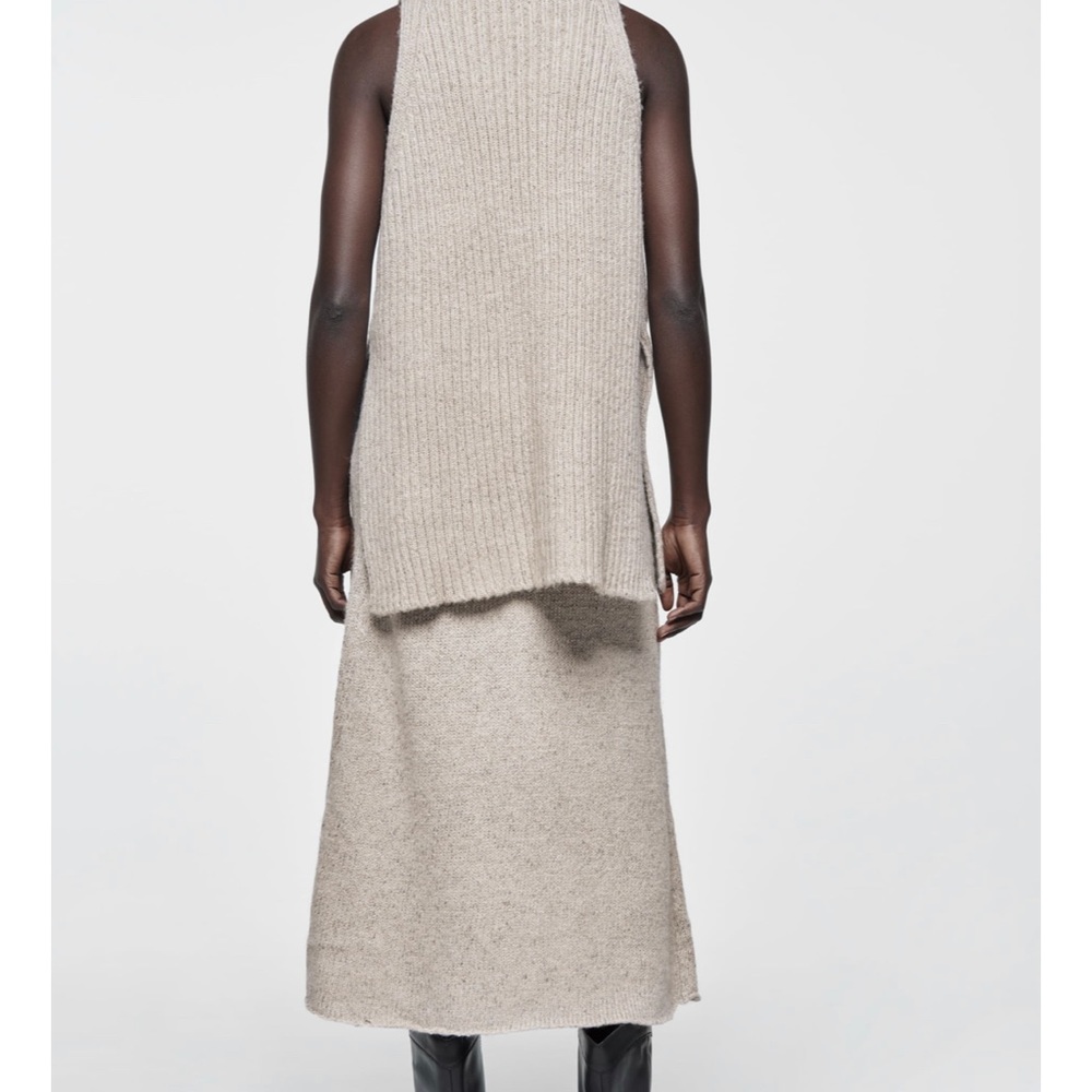 ZARA KNIT MIDI SKIRT SIZE S - Picture 5 of 9